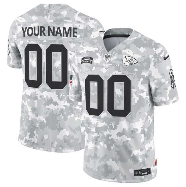 Mens Kansas City Chiefs Active Player Custom 2024 F.U.S.E Arctic Camo Salute To Service Limited Stitched Football Jersey